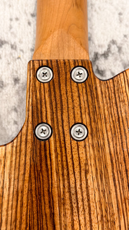 T-Style Zebrawood, neck joint on the back with four screws