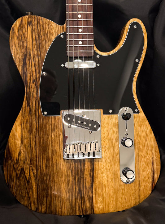 T-Style Black Limba #3, front of body with black pickguard