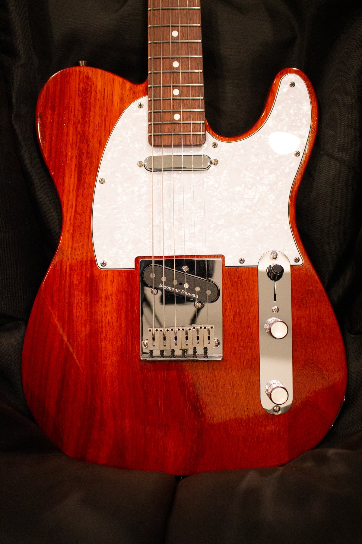 T-Style Padauk, front of body with white pickguard